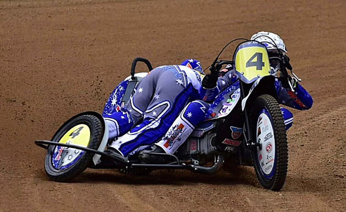 Australian sidecar champions Jason Backshall and Kate Barnes confirmed for the 500cc Sidecar Masters Grasstrack