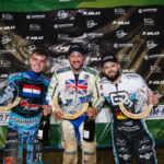 Chris Harris and Erik Riss at the 2026 FIM Long Track World Championship finale in Marmande