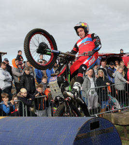 2019 Weston Beach Race - Dougie Lampkin entertaining the crowds