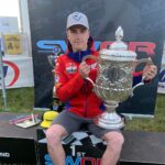 Conrad Mewse with the historic Patchquick Trophy after winning the 2024 event