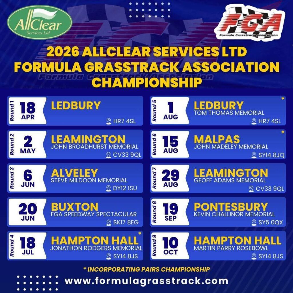 2026 British Grasstrack Fixture List - Dirt Hub