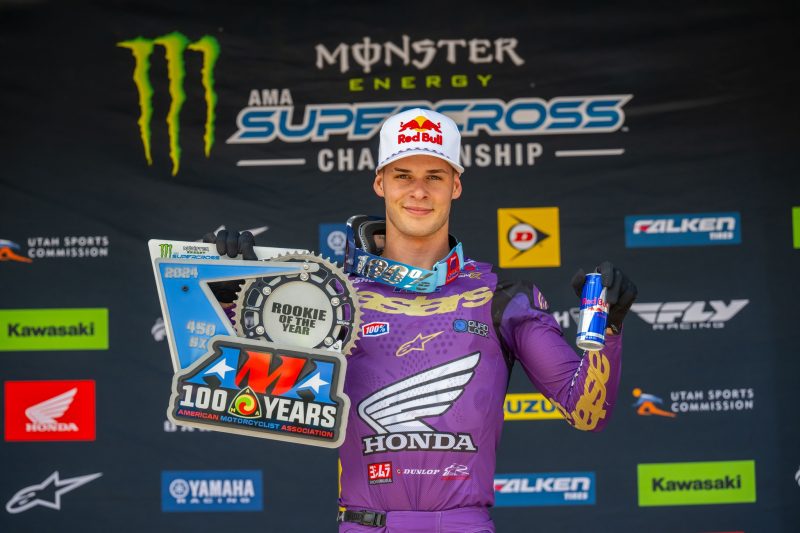 Jett Lawrence becomes third rider ever to earn premier-class SX crown in rookie season with 2024 AMA Supercross Championship win