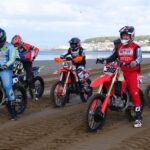 Riders competing in the 2026 Weston Beach Race at Weston-super-Mare in Somerset