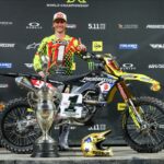 Ken Roczen racing his Suzuki in AMA Supercross ahead of the 2027 season