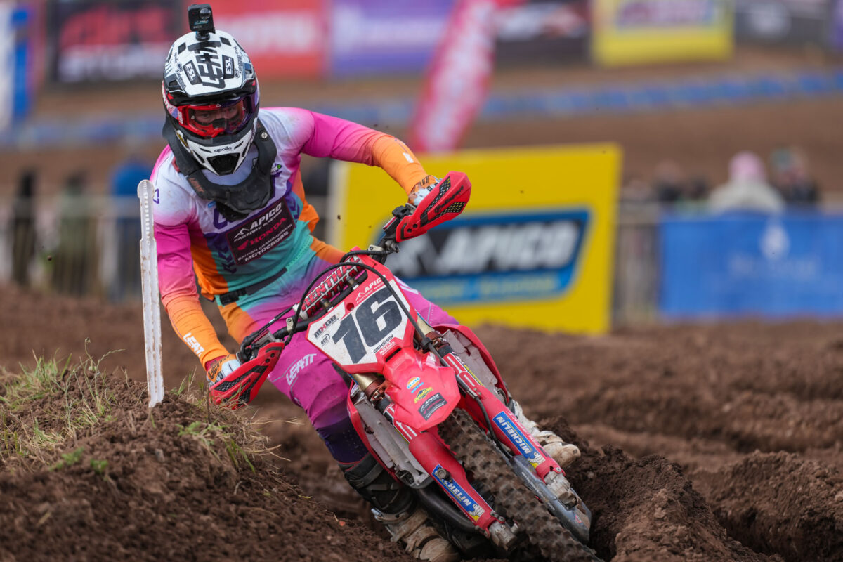 Good points on the board for Tom Grimshaw & Apico Honda at Duns MXGB Double Header