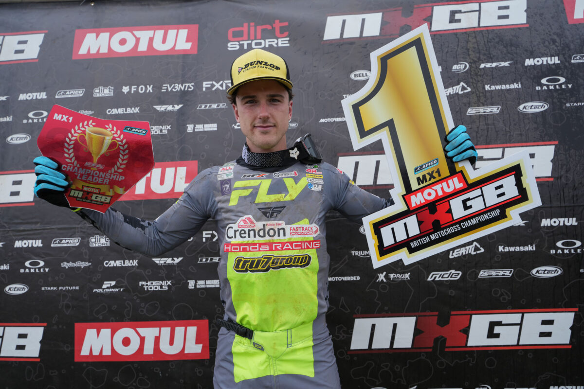 Conrad Mewse races to a 1-1 victory at Duns in the 2026 British MX1 Championship