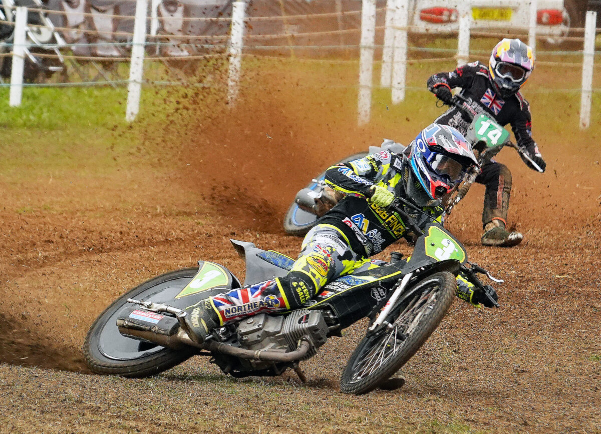 Archie Rolph at the 2026 British Youth Grasstrack Championship