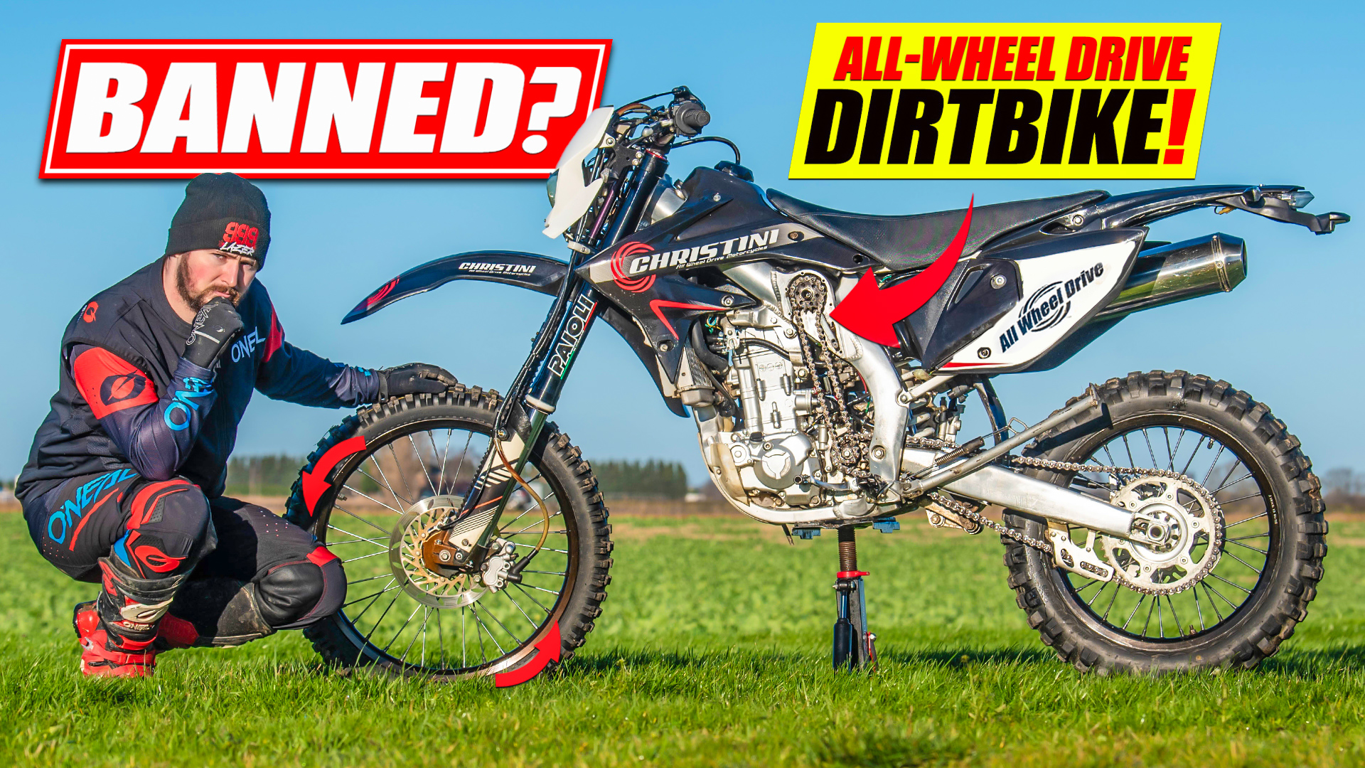 Riding the OUTLAWED 2-Wheel Drive Dirt Bike!