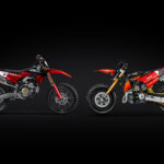 LEGO Technic Ducati Desmo450 MX Factory motocross bike model created in collaboration with Ducati