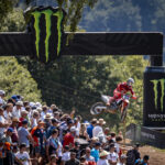 Jeffrey Herlings celebrates after winning the MXGP of Czech Republic to take the MXGP championship lead.