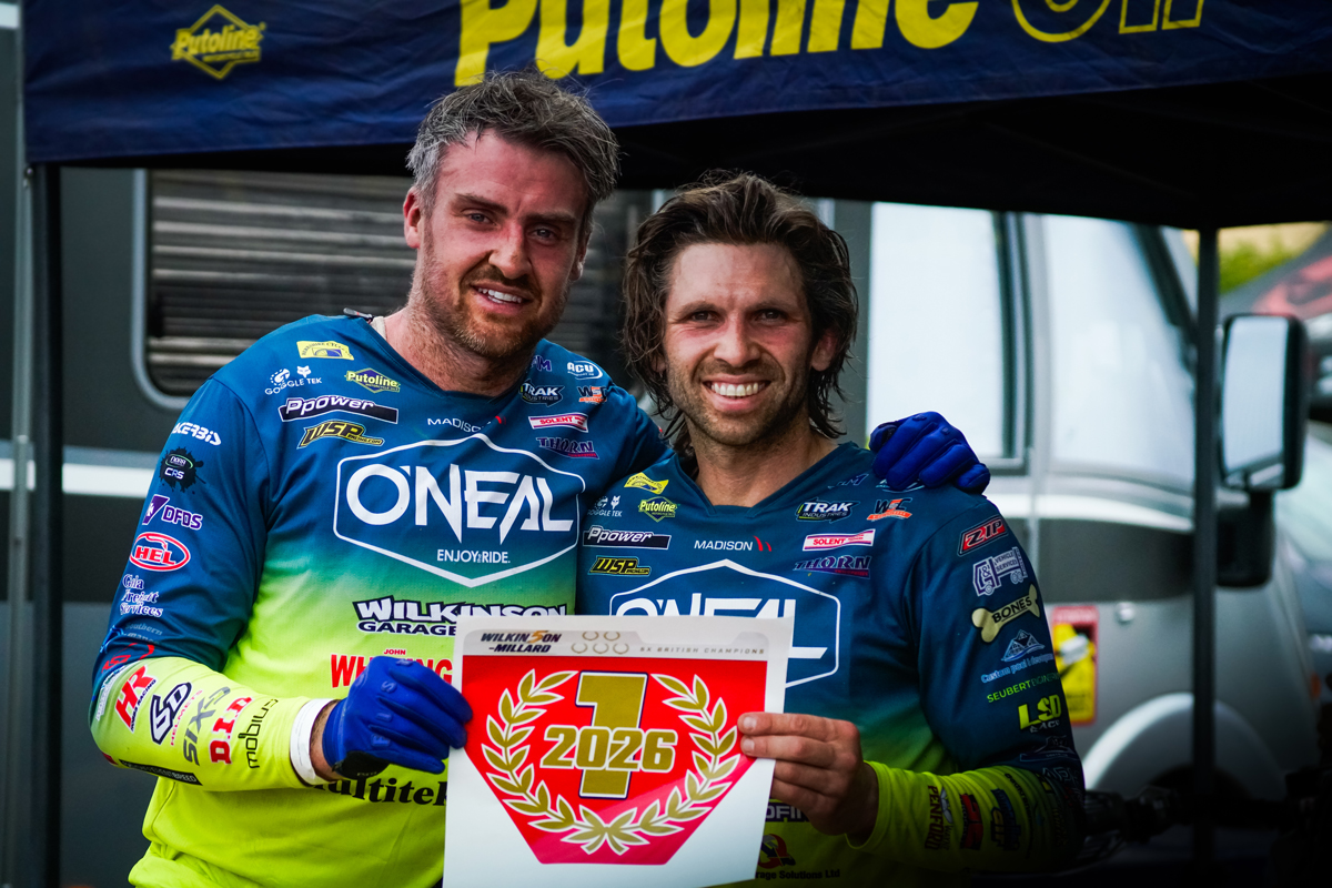 Brett Wilkinson and Joe Millard win their fifth British Sidecarcross Championship title at Wakes Colne