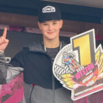 Mylie Evans celebrates her 2026 MXGB Women Youth Championship and Weston Beach Race class victories