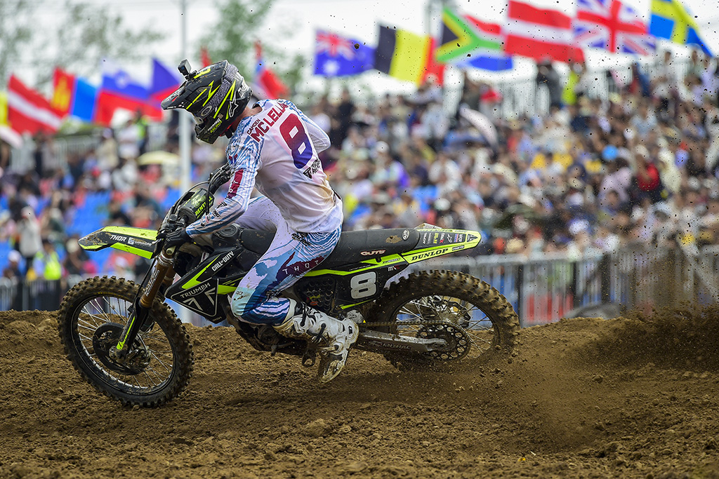 Camden McLellan racing to MX2 victory at the 2026 MXGP of China in Shanghai