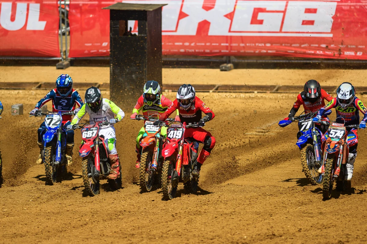 Riders in action during the Motul ACU British Motocross Championship ahead of Round 7 at Duns.