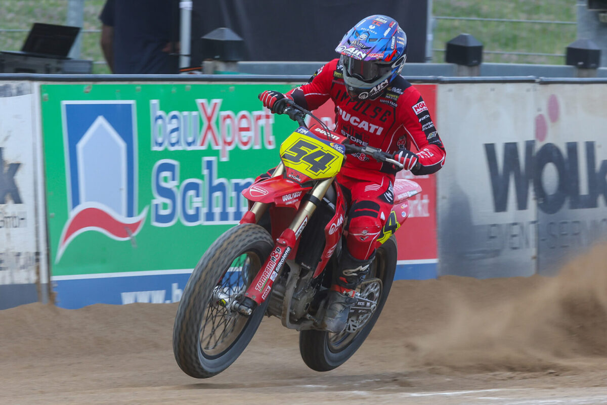 British riders in action ahead of round eight of the 2026 FIM Flat Track World Championship in Pardubice