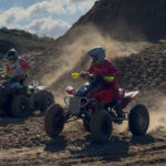 Riders competing in the 2026 Weston Beach Race at Weston-super-Mare in Somerset