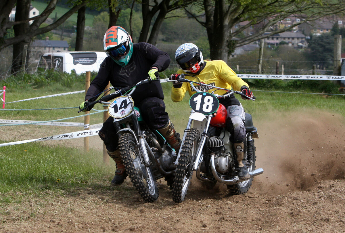 No 14 Matt Fry & No 18 Stephen Ross got abit close in the Pre 68 Classic class