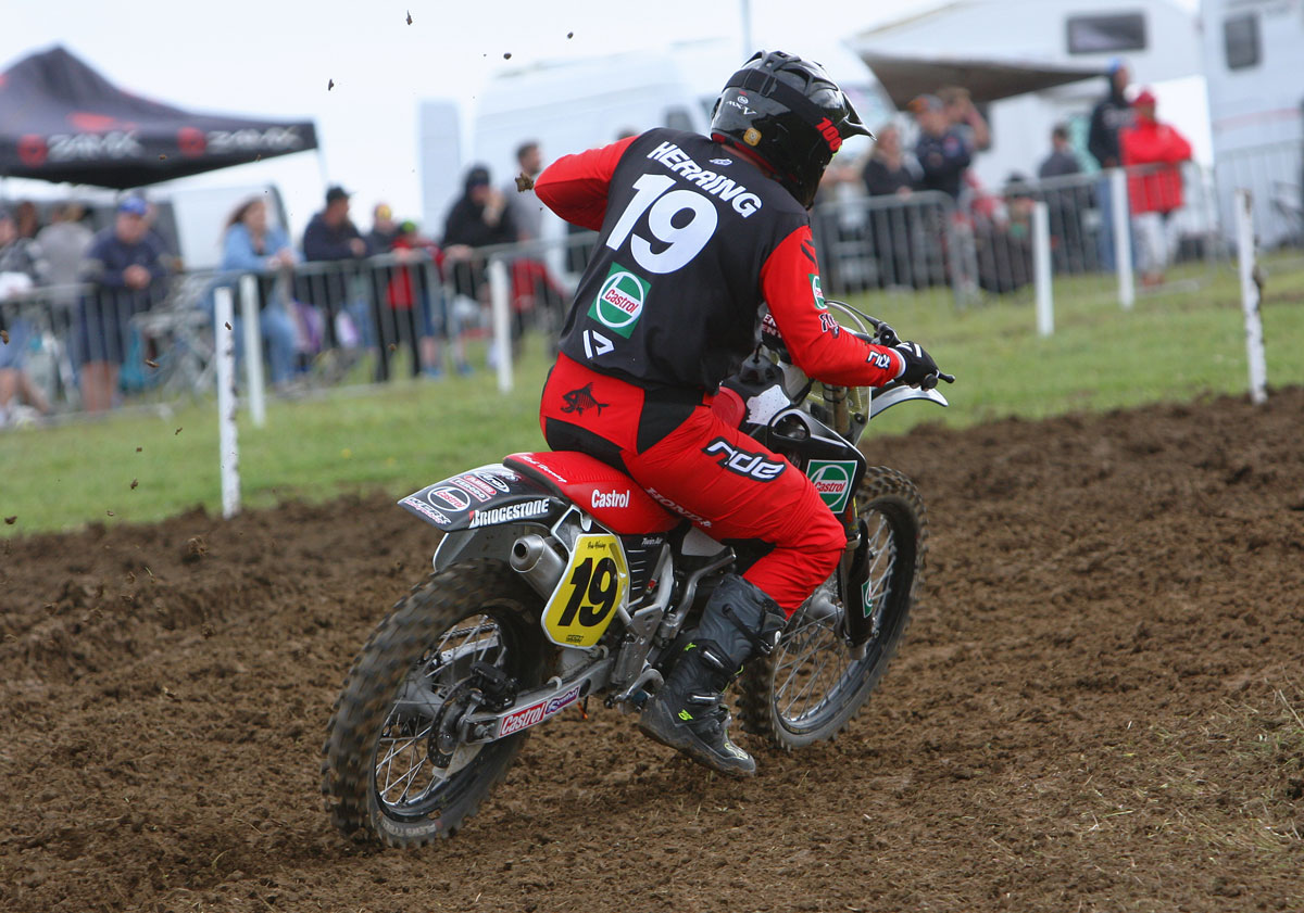 Rob Herring back behind the gate at Farleigh Castle Vets MX