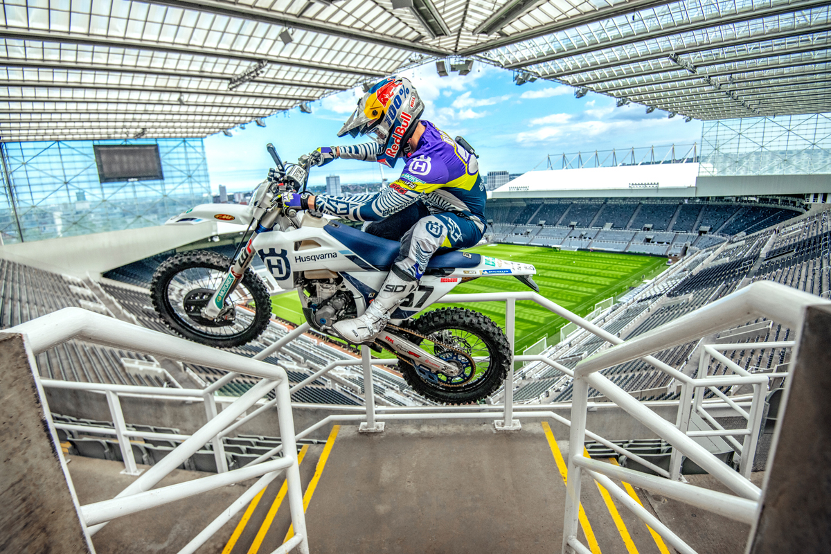 Billy Bolt turn's Newcastle United's ground into his Enduro Playground!
