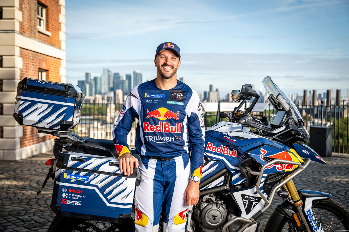 Sam Sunderland sets off on his round-the-world motorcycle record attempt