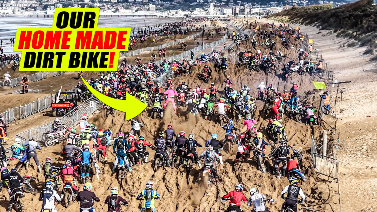 VIDEO: Shed built Royal Enfield Dirt Bike versus the Weston Beach Race