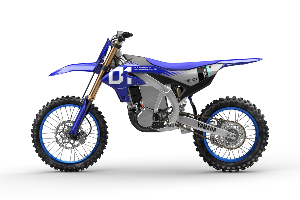 Yamaha and Honda electric motocross bikes at the 2026 MXoN