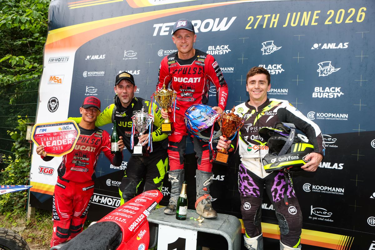 Tim Neave on top at Teterow to claim debut FIM Flat Track World Championship win
